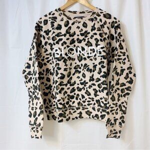 Brunette The Label BLONDE Leopard Crew Sweatshirt S/M NWT
